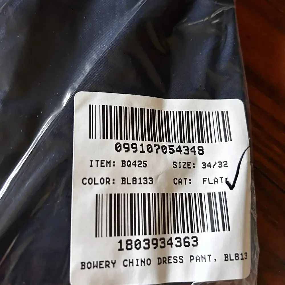 J Crew Bowery Dress Pant Stretch Chino 34 x 32 Navy Blue NWT Men's BQ425 J.Crew